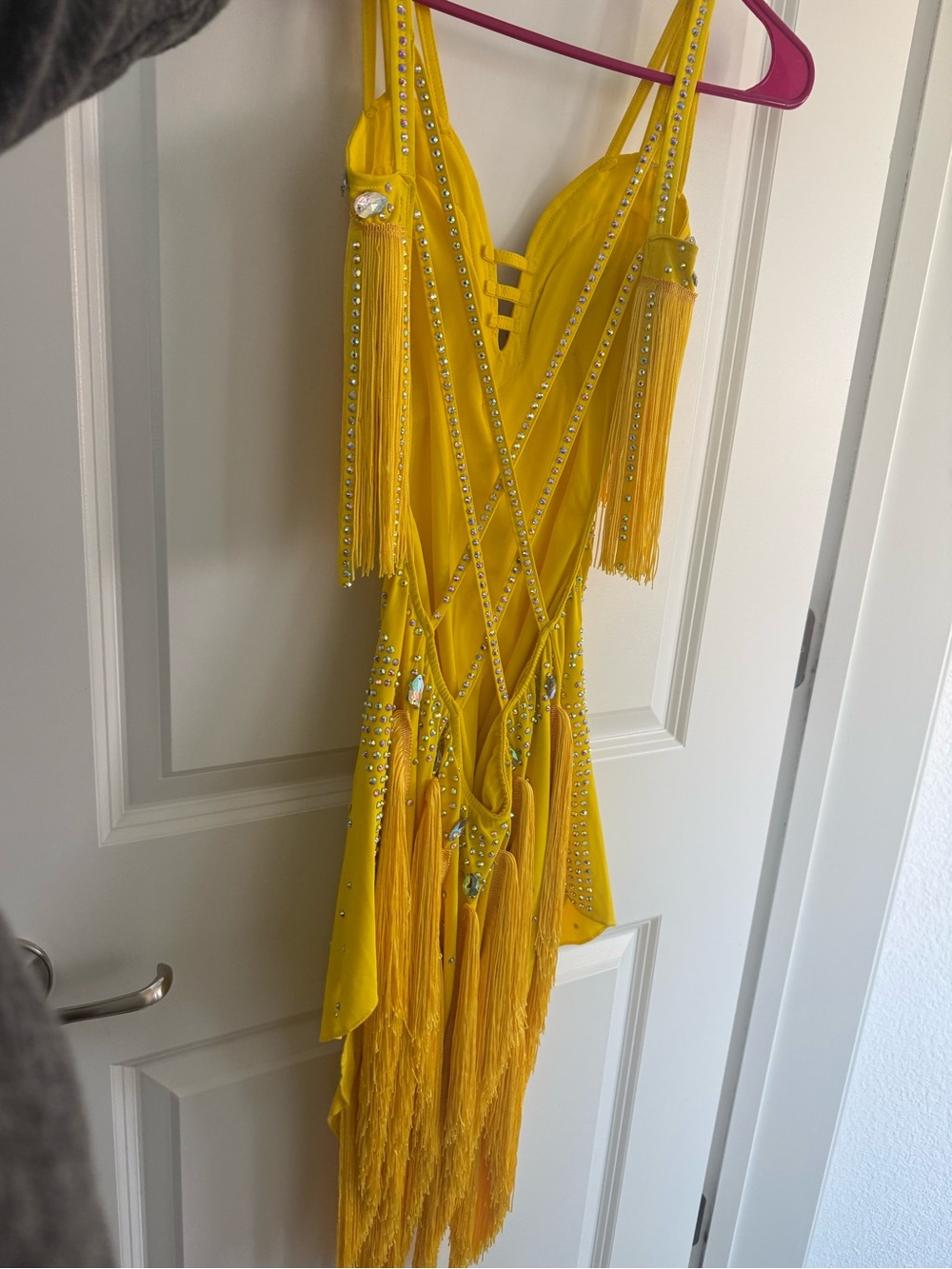 Yellow Latin Dance Performance Dress - Picture 2 of 4